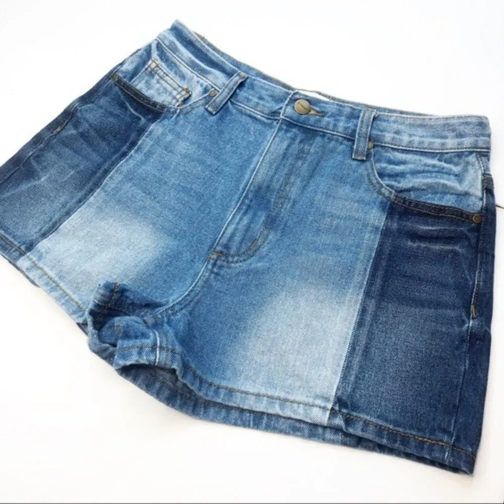 Evidnt‎ Colorblock Jean Shorts